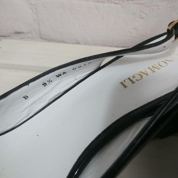 Bruno Magli Sz 9.5M Peep Toe Slingback Wedge Heels - Picture 7 of 8